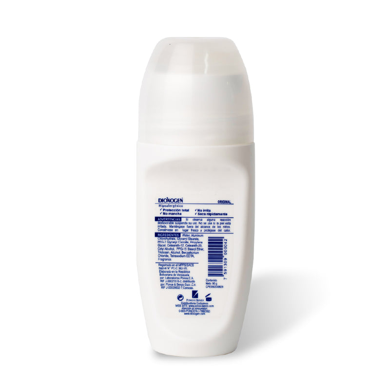 Dioxogen Desodorante Antitranspirante Roll On Original 90gr<br> (Caja de 36 unidades)