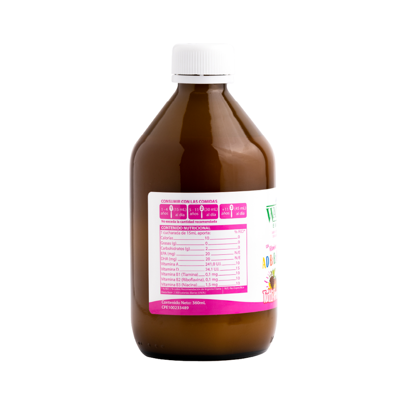 Wampole Emulsión Tutti Frutti 360ml <br>(Caja de 6 unidades)