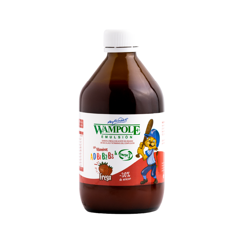Wampole Emulsión Fresa 240ml<br>(Caja de 9 unidades)