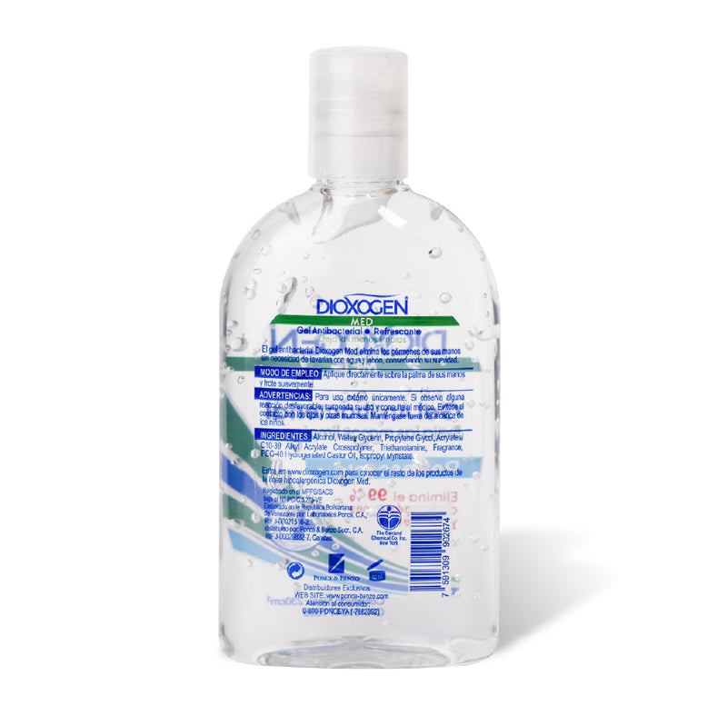 Dioxogen Med Gel Antibacterial Refrescante 230ml <br>(Caja de 12 unidades)