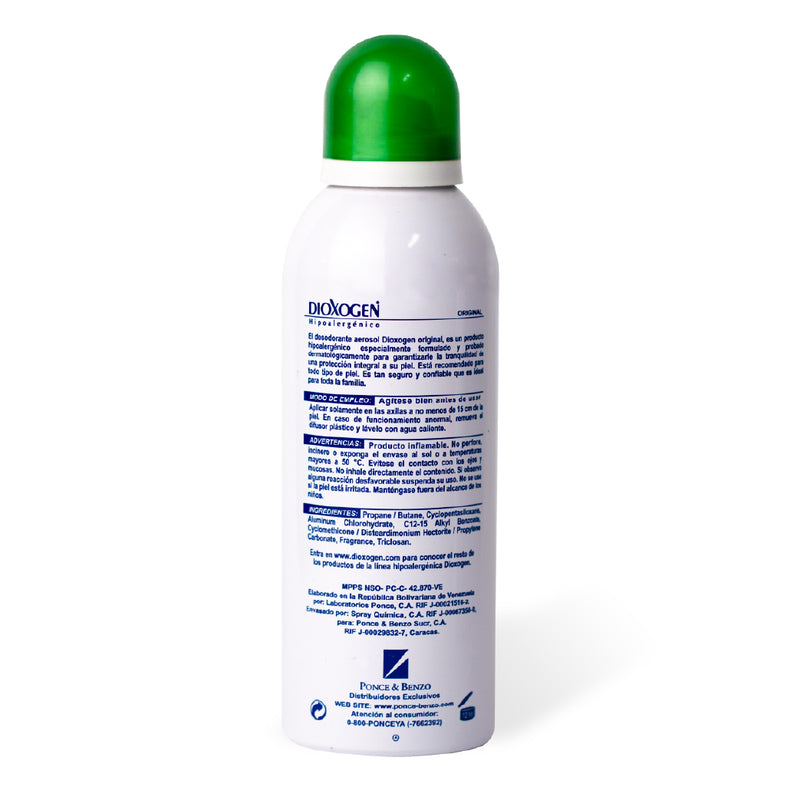 Dioxogen Desodorante Aerosol Original 175g <br> (Caja de 12 unidades)