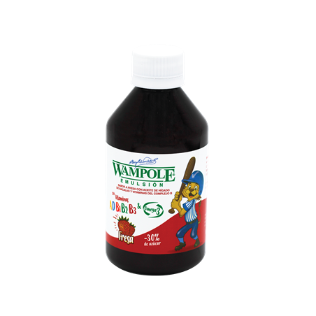 Wampole Emulsión Fresa PET 200ml <br> (Caja de 12 unidades)